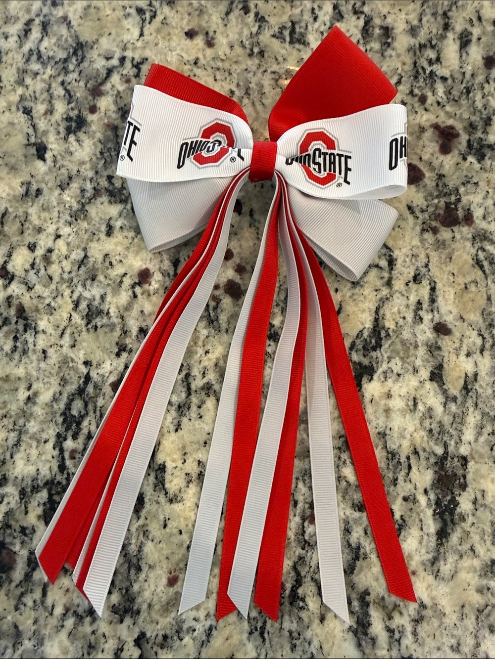Ohio State Red & White Kids Cheer Bow
